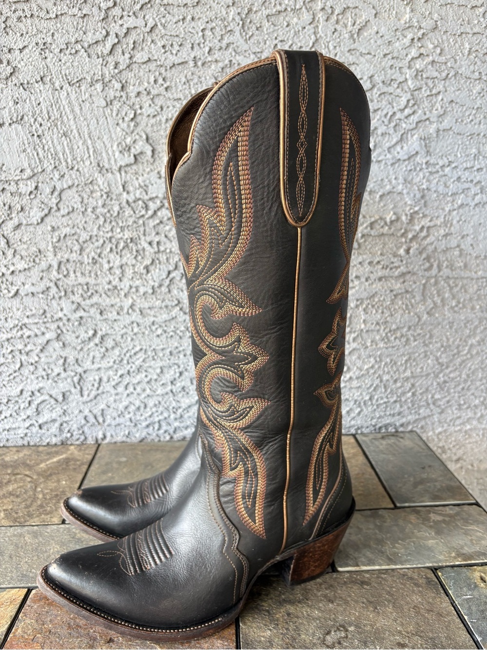 Ariat Belinda StretchFit Black Leather Western Cowboy Boots - Picture 3 of 11